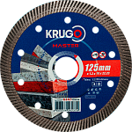 Диск алмазный Турбо ультратонкий по керамике KRUGO MASTER 125х1,2х22,23х10mm, 81031250238