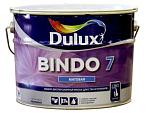 Краска Dulux Bindo 7 для стен и потолков, износостойкая, мат. белая, BW, 9л