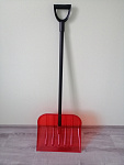 Лопата снеговая CARBOLUX ПК-1 поликарбонатная красная 40*46см,черн. сталь. черенок  в ПВХ оболочке,ч