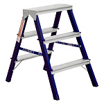 Стремянка двухсторонняя, 3 ступени, стальная Алюмет 
