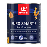 Краска EURO SMART-2 для стен и потолков гл/мат., 0,9 л TIKKURILA