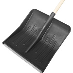 Лопата снеговая ЗАРЯ  пластик 428х490, с дер. черенком